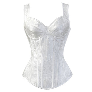 Espartilho Bordado Zipper Top Bustier
